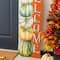 Glitzhome® 42" Lighted Fall Wood Stacked Pumpkins Welcome Porch Sign with Timer